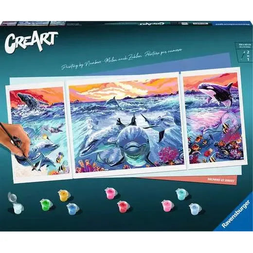 CreARt: Dolphins at Sunset 31x20