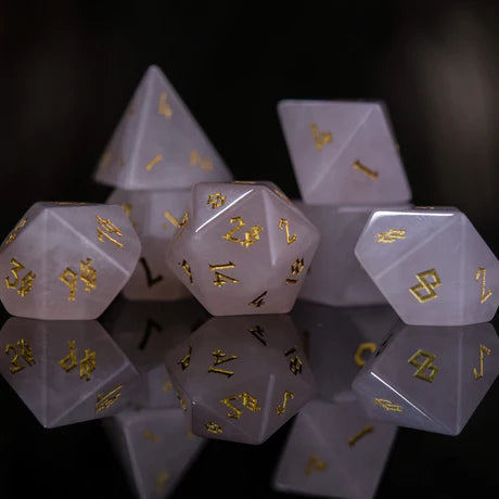 Rose Quartz - 7-set Stone Dice