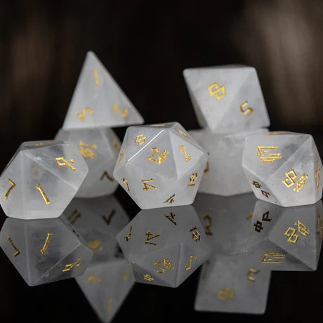 Misty Mountain - Crystal Quartz - 7-set Stone Dice