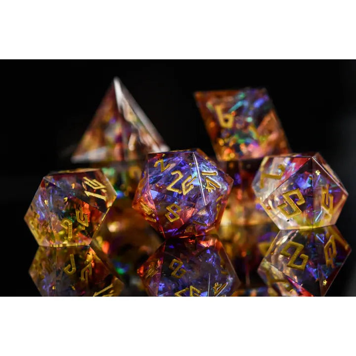 Misty Mountain - Ethereal Light Sharp-Edged - 7-set Resin Dice