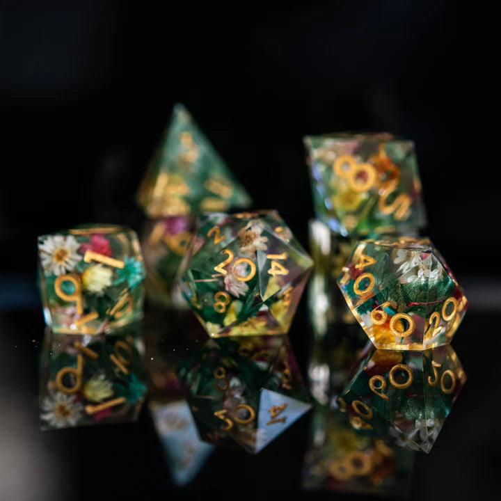 Misty Mountain - Botanical Gardens Sharp-Edged - 7-set Resin Dice