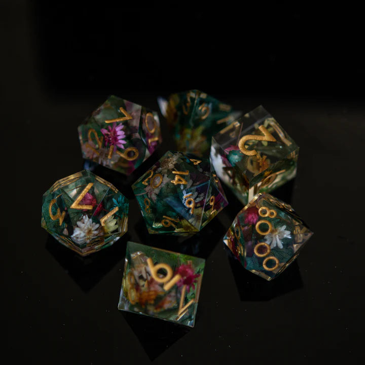 Misty Mountain - Botanical Gardens Sharp-Edged - 7-set Resin Dice