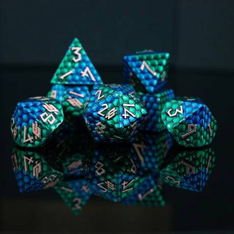 Sea Serpent Dragon's Egg - 7-set Metal Dice
