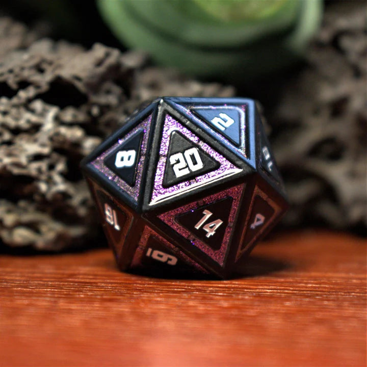 Misty Mountain - Cleric's Shadow Domain: Purple And Matte Black - 7-set Metal Dice