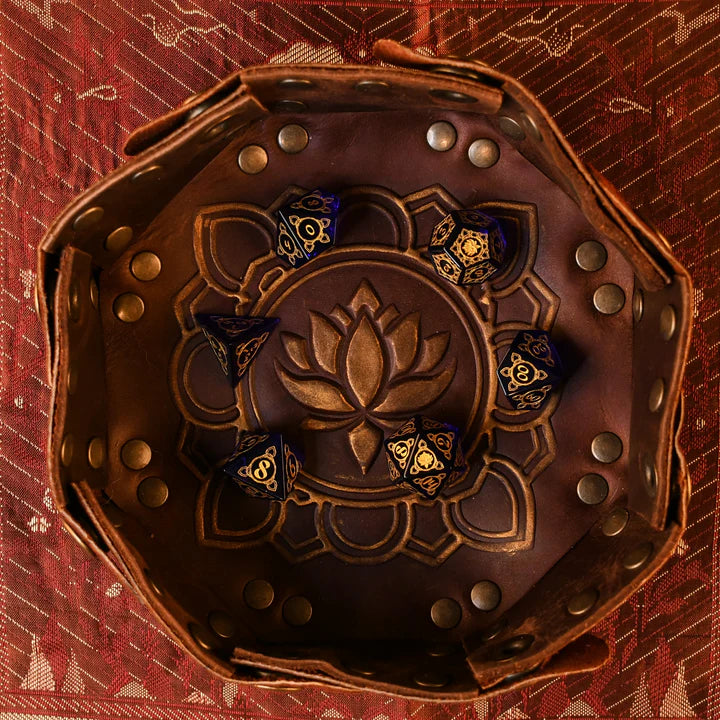 Misty Mountain - Indian Blue: Dice Around the World Collection - 7-set Glass Dice