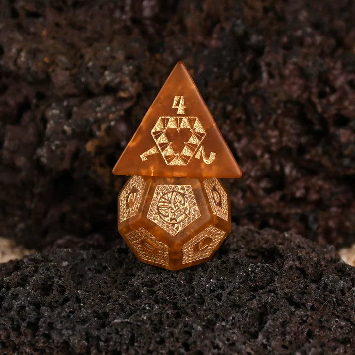 Misty Mountain - Polynesian Lava: Dice Around the World Collection - 7-set Glass Dice