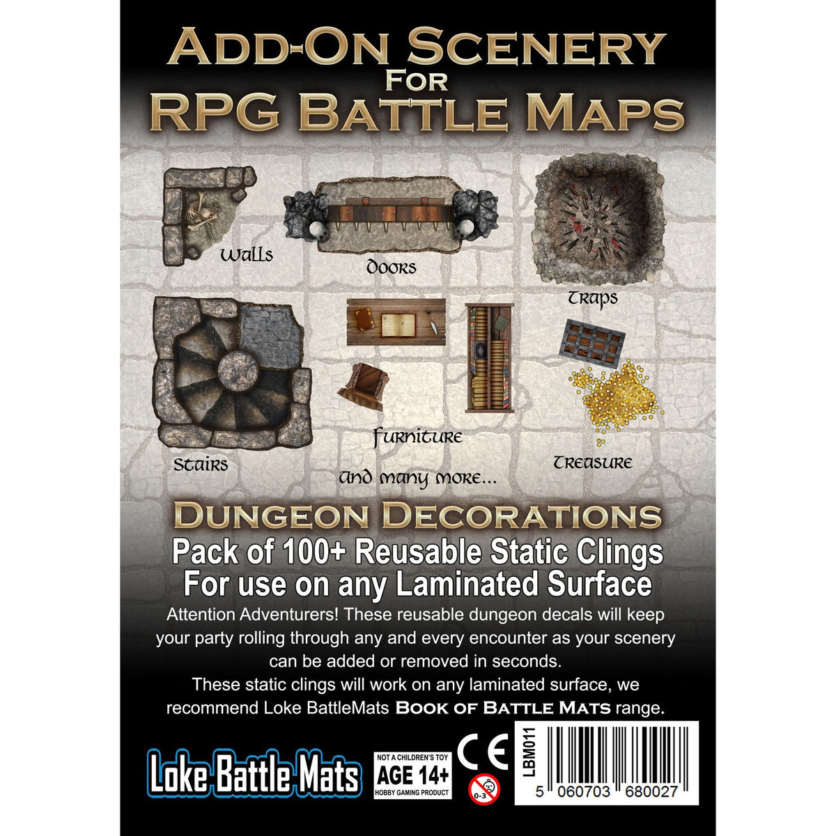 Add-On Scenery for RPG Battle Mats: Dungeon Decorations