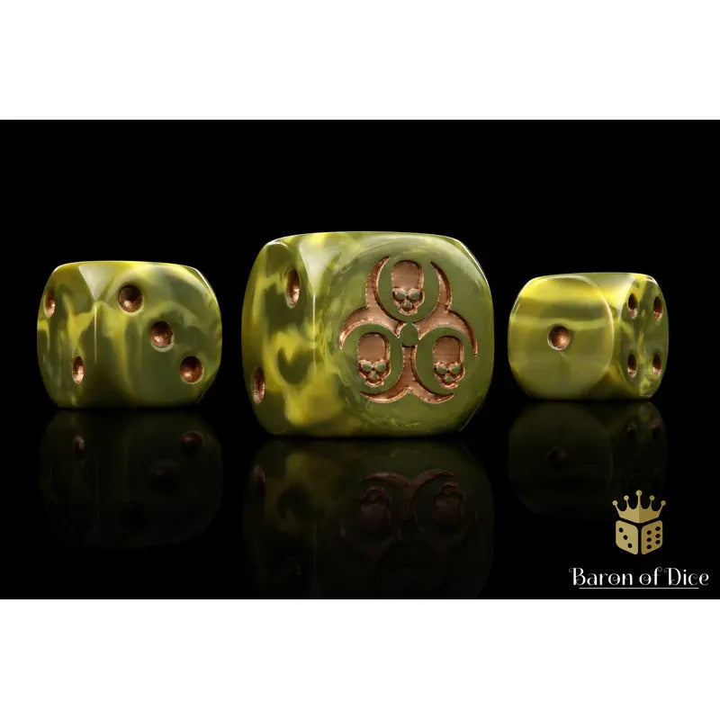 Baron of Dice: Diseased Round Wargaming D6 Set 25c