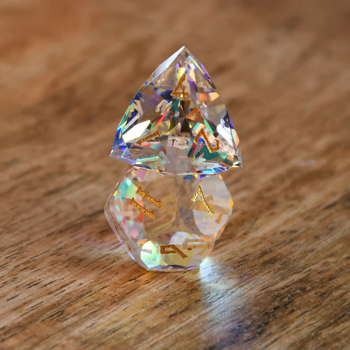 Misty Mountain - Diamond Prism - 7-set Multifaceted Glass Dice