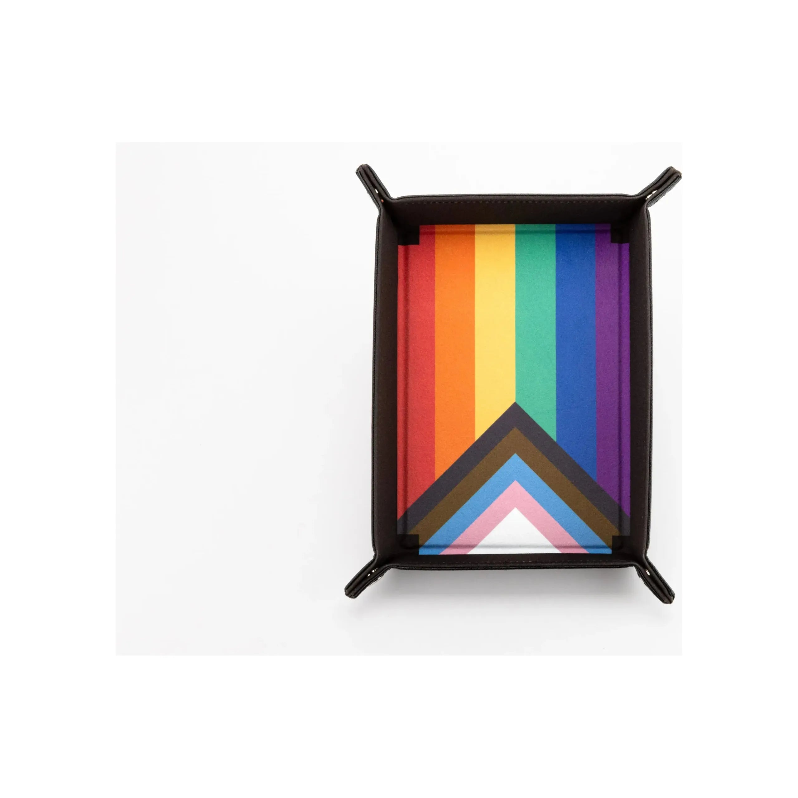 FanRoll Dice Trays - Pride Velvet With Leather Backing