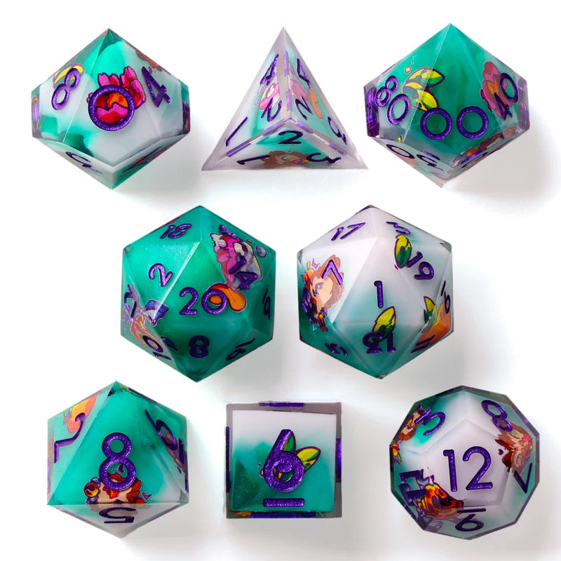 Baron of Dice: Fey Beast - Premium 8 Piece Polyhedral RPG Dice Set