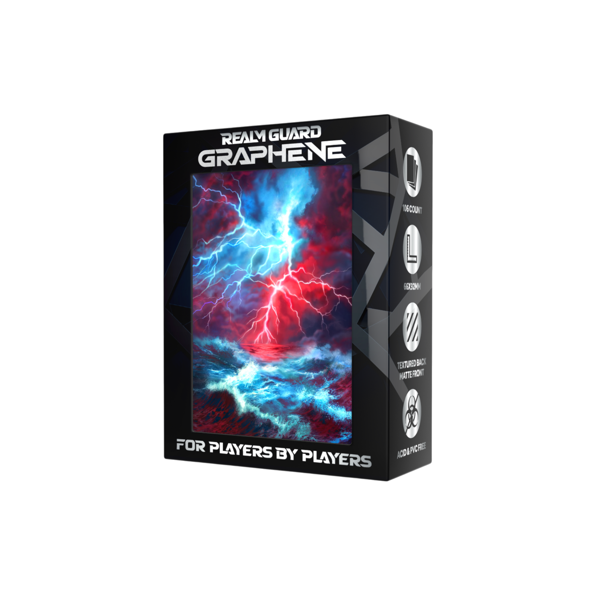 Realm Guard: Graphene Art Sleeves - Blue/Red Storm