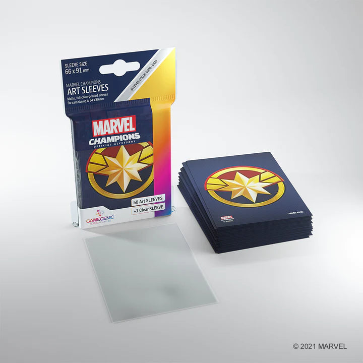 Marvel Champions: Captain Marvel Sleeves 66x92mm