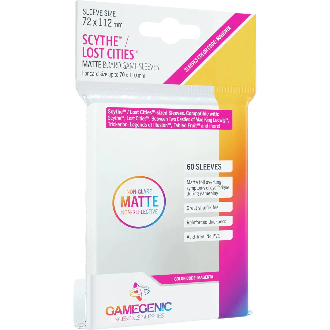Gamegenic: Scythe/Lost Cities 60ct Matte Sleeves 72 X 112mm