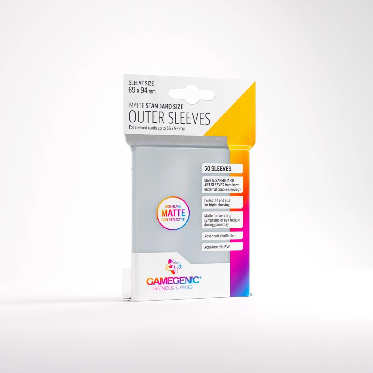 Gamegenic: Standard 50ct Matte Outer Sleeves Matte 69x94mm Gamegenic: Standard 50ct Matte Outer Sleeves Matte 69x94mm