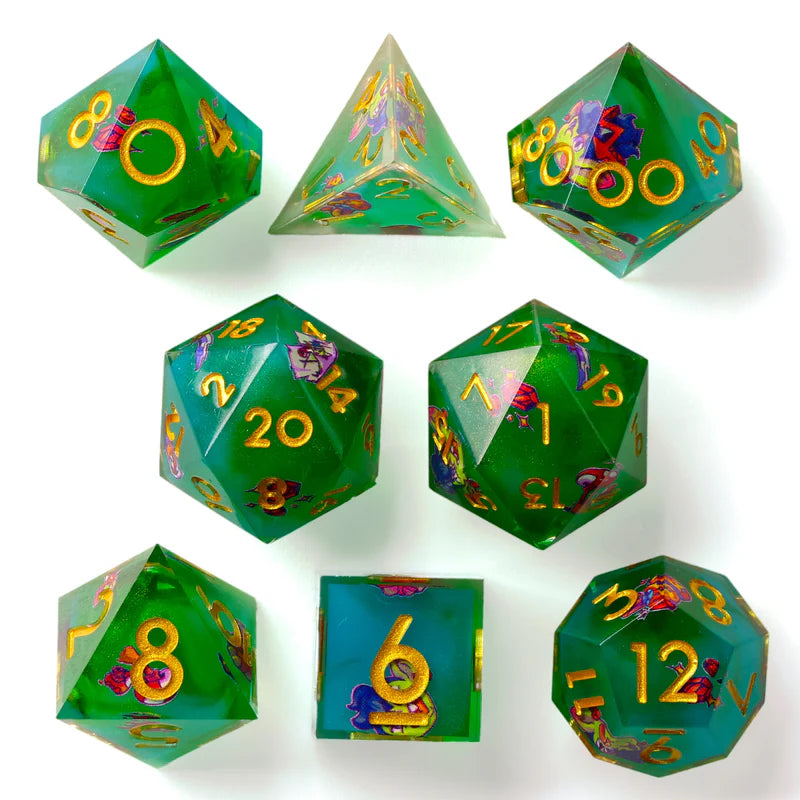 Baron of Dice: Goblin - Premium 8 Piece Polyhedral RPG Dice Set