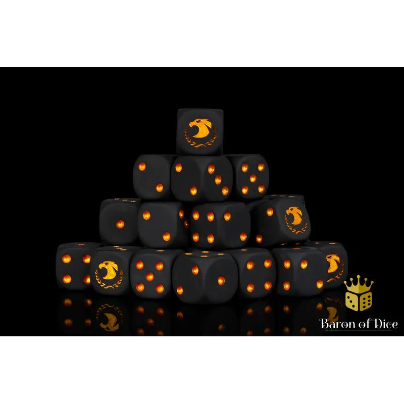 Baron of Dice: Golden Eagle Round Wargaming D6 Set 25c
