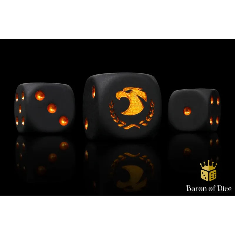 Baron of Dice: Golden Eagle Round Wargaming D6 Set 25c
