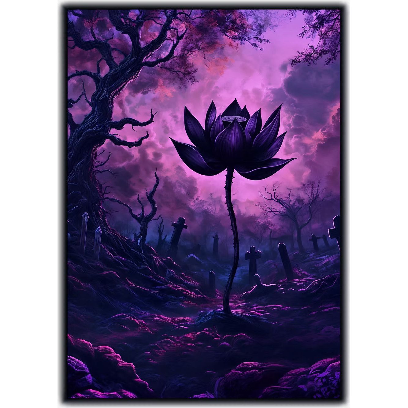 Realm Guard: Graphene Art Sleeves - Graveyard Black Lotus
