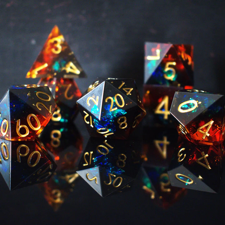 Misty Mountain - Hellish Rebuke Sharp-Edged - 7-set Resin Dice