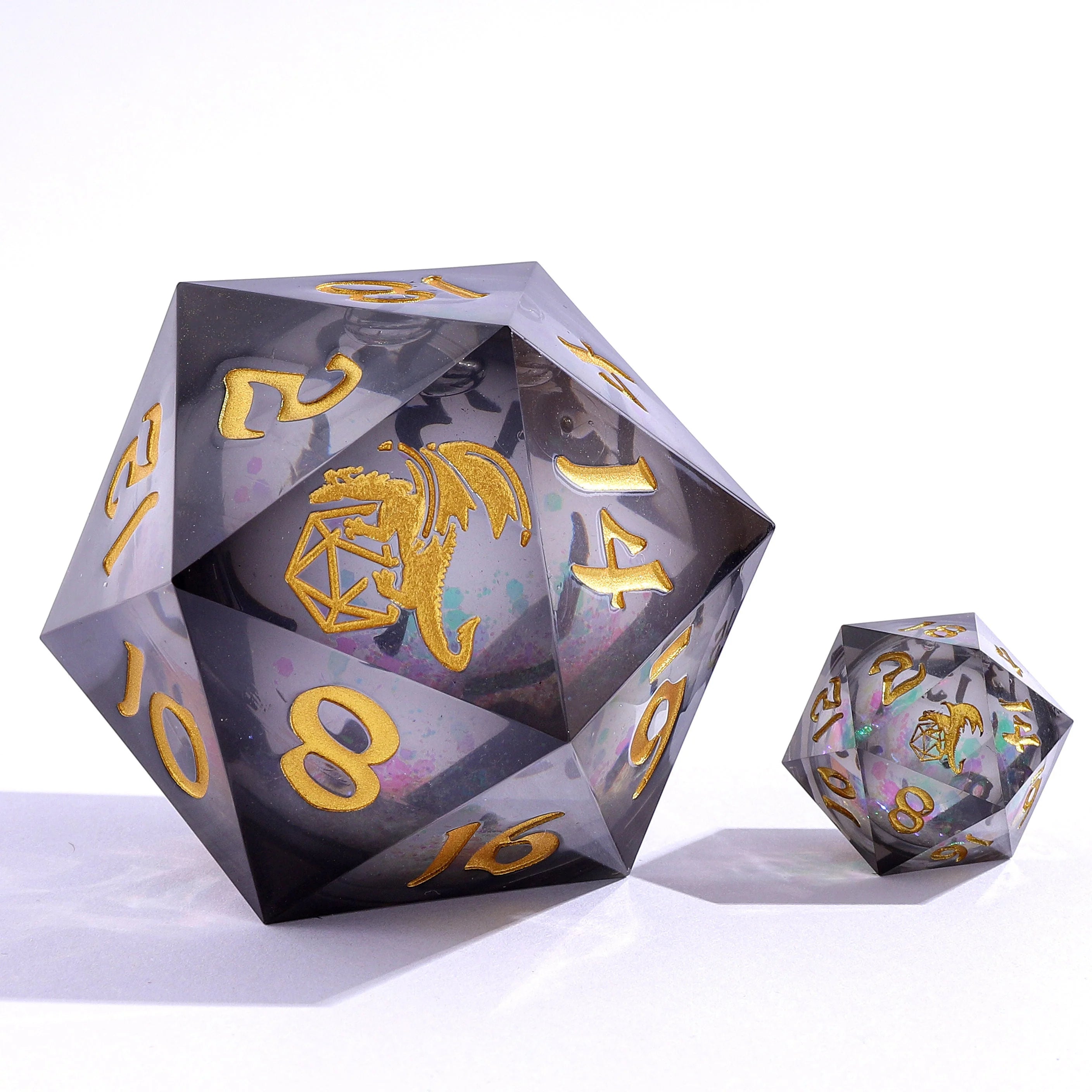 Captured Magic Sharp Edge Liquid Core Resin D20 55mm - Cursed Eclipse
