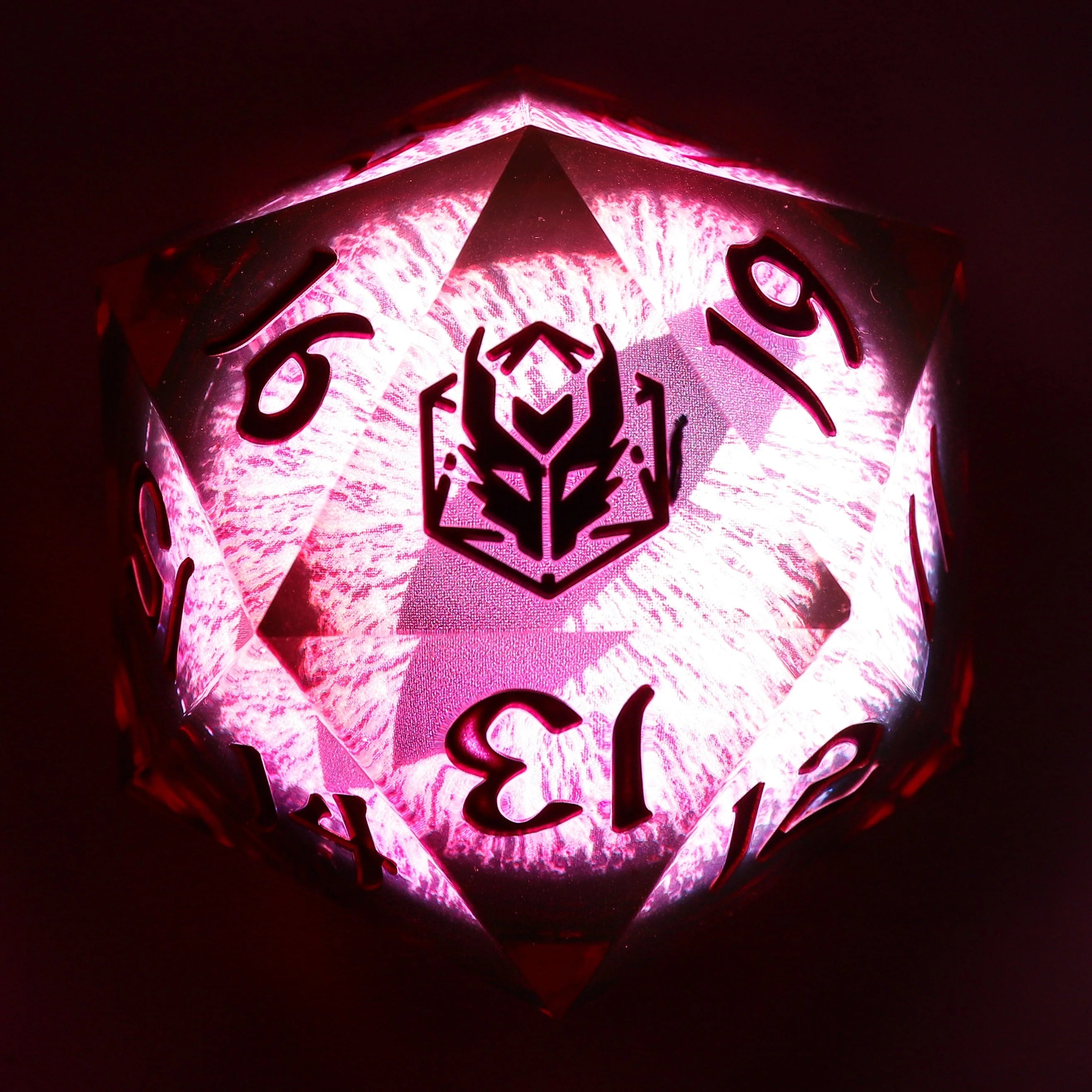 Captured Magic Sharp Edge Liquid Core LED Resin D20 55mm - Blood Eye