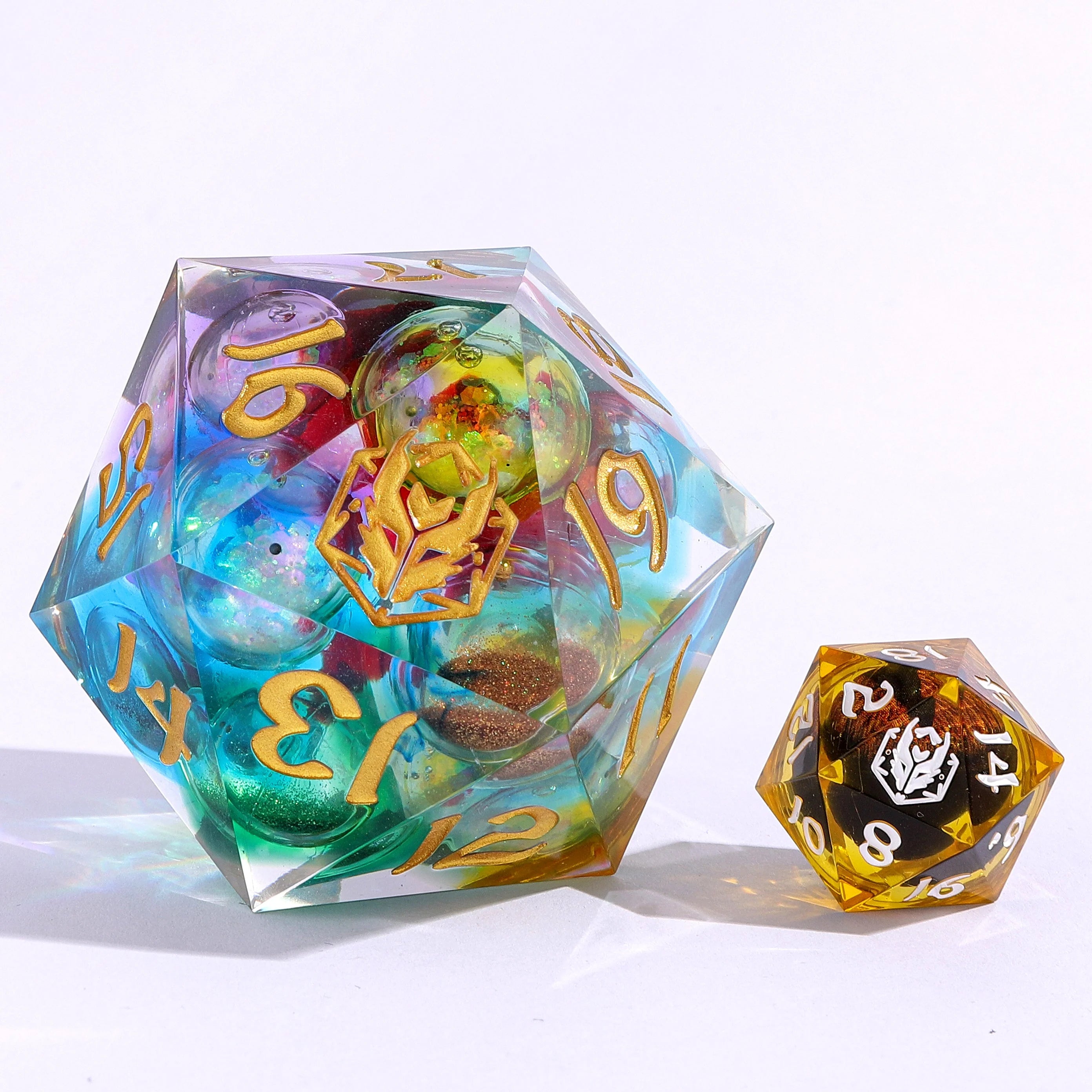 Captured Magic Sharp Edge Liquid Core Resin D20 55mm - Chaos Orb
