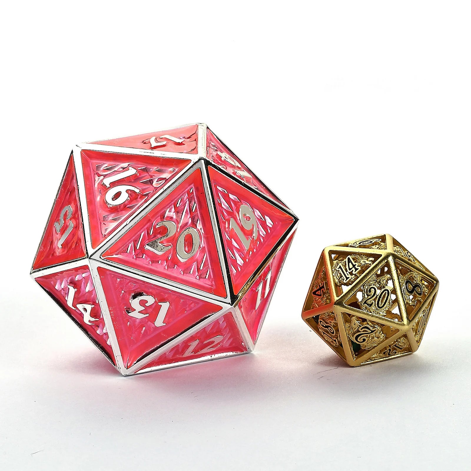 Behemoth Spin Down Metal D20 45mm Dice - Fluorescent Pink