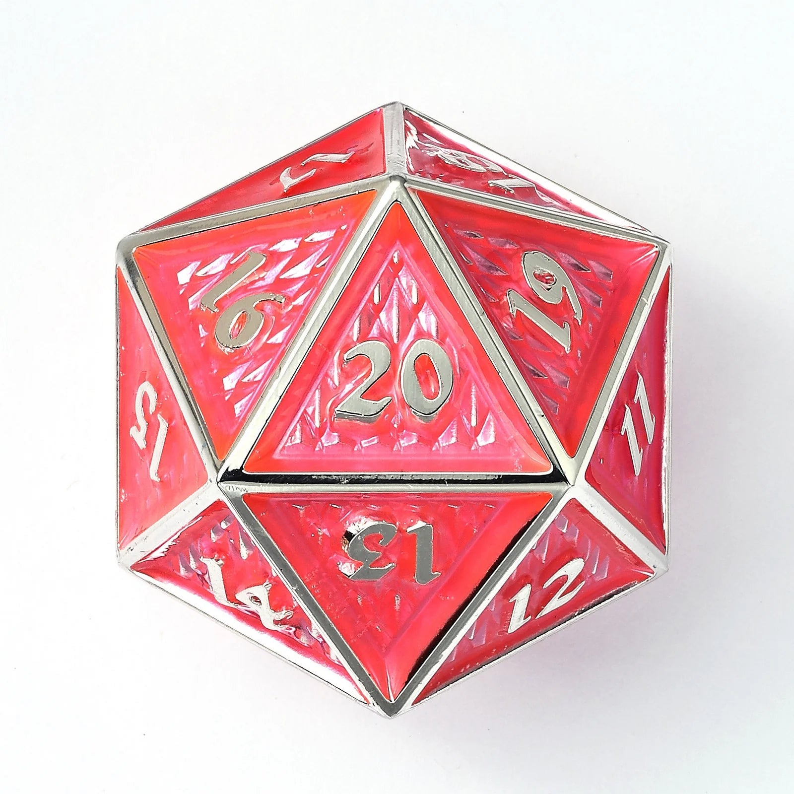 Behemoth Spin Down Metal D20 45mm Dice - Fluorescent Pink