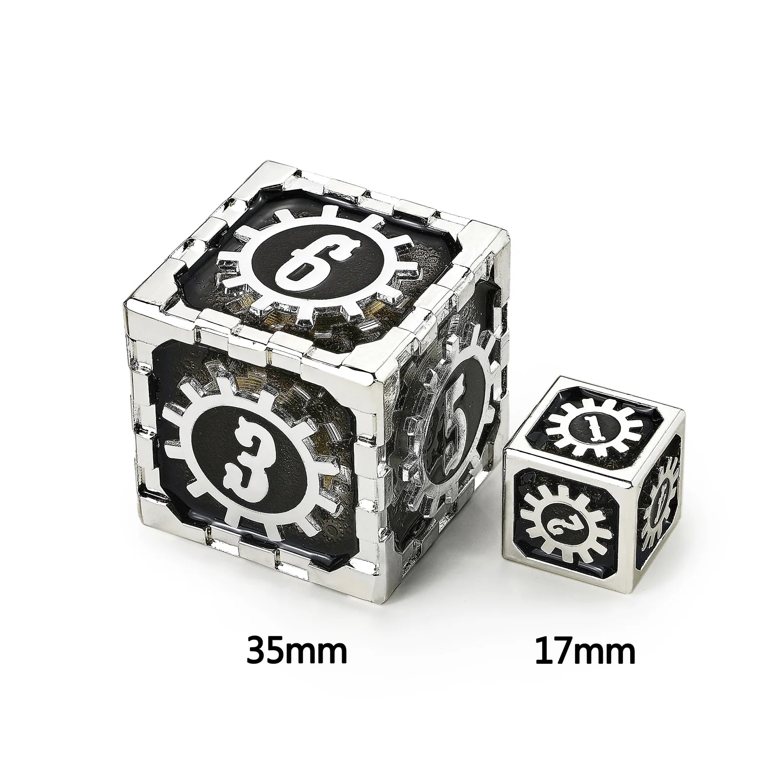 Mythic Size Cogcraft Fidget D6 35mm - Diesel (Black/Silver)