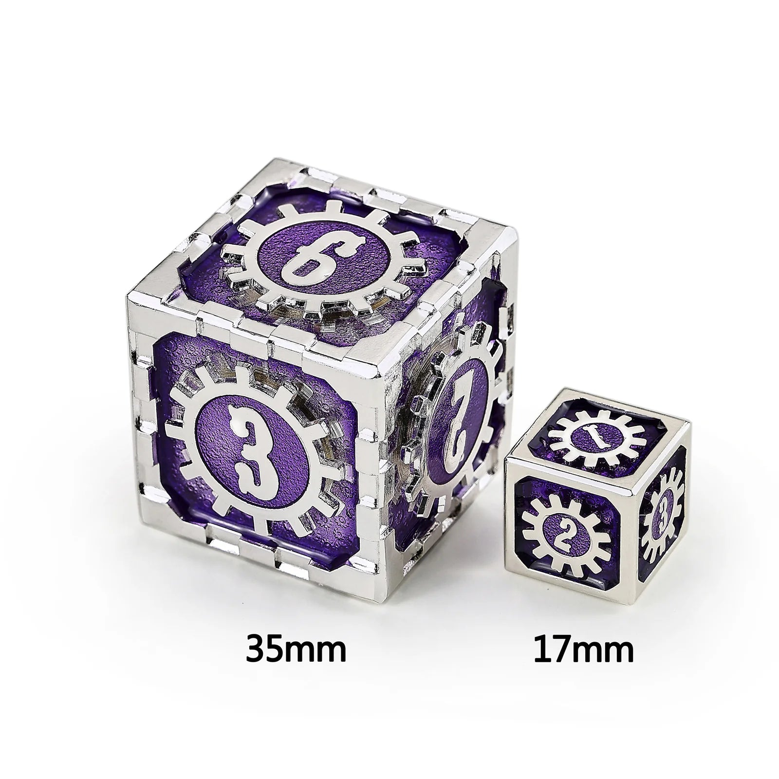 Mythic Size Cogcraft Fidget D6 35mm - Chrononaut (Purple/Silver)