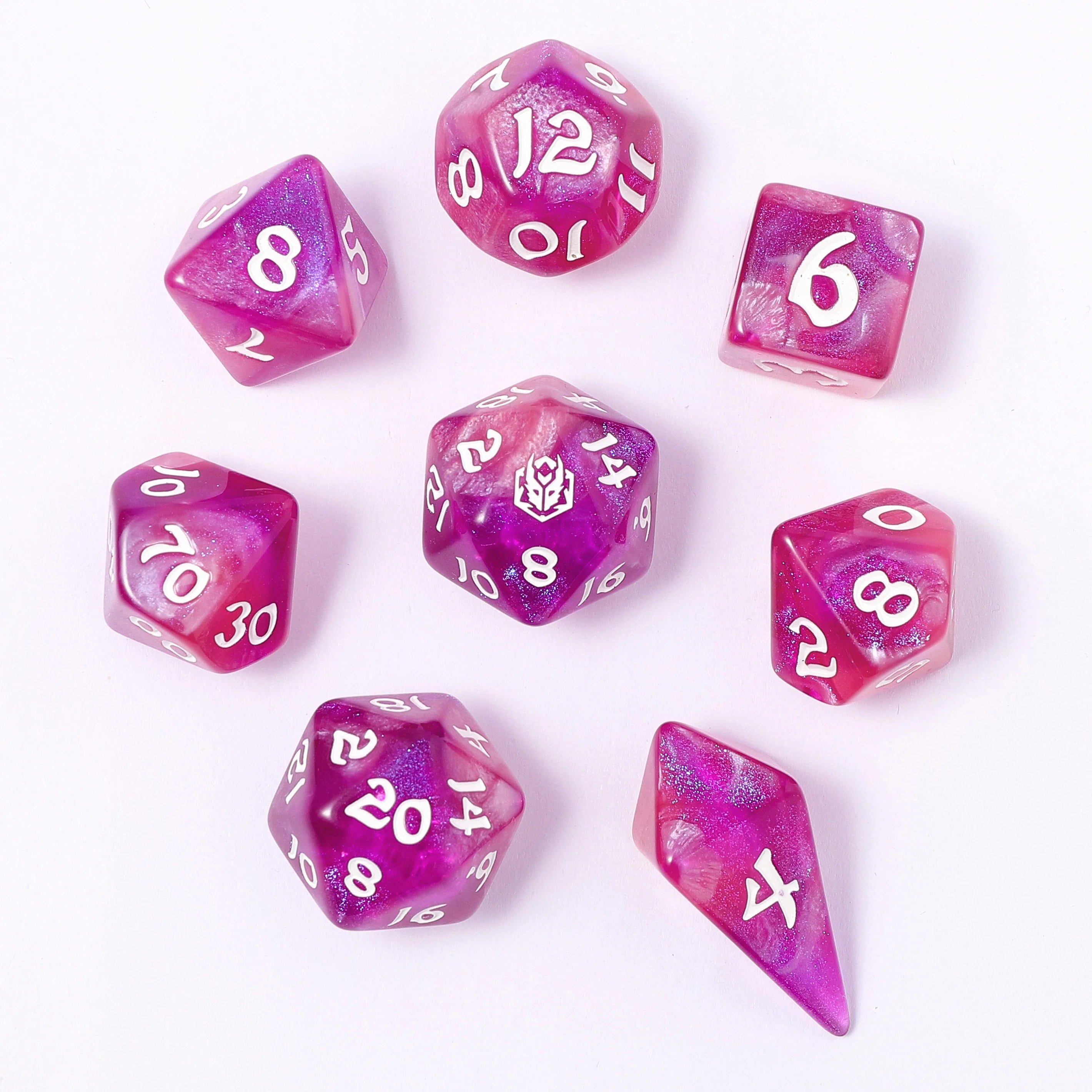 Wyrmforged Rollers: Witch's Brew Rounded Edge 8 Piece Polyhedral Dice Set