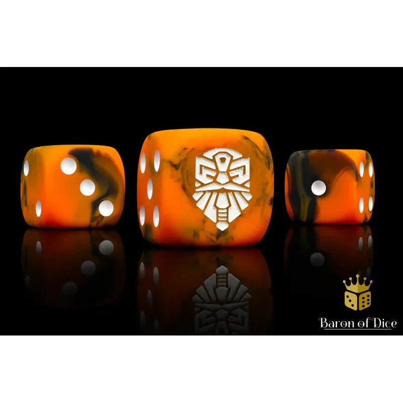 Baron of Dice: Hearth Fire Round Wargaming D6 Set 25c