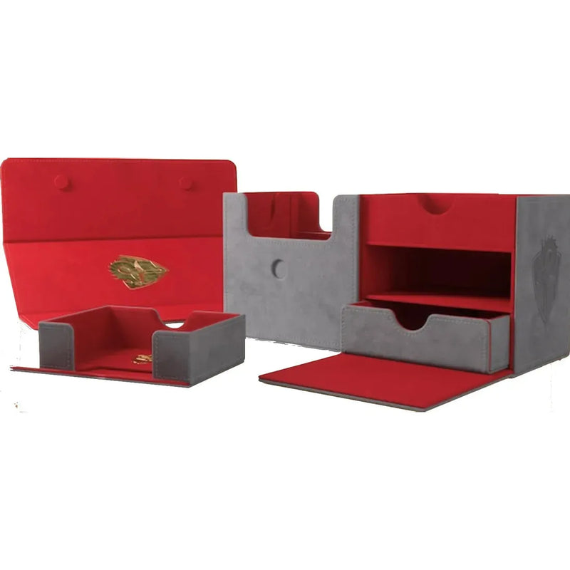Gamegenic: The Academic 133+ XL - Kickstarter Exclusive Deck Box (Gray/Red)