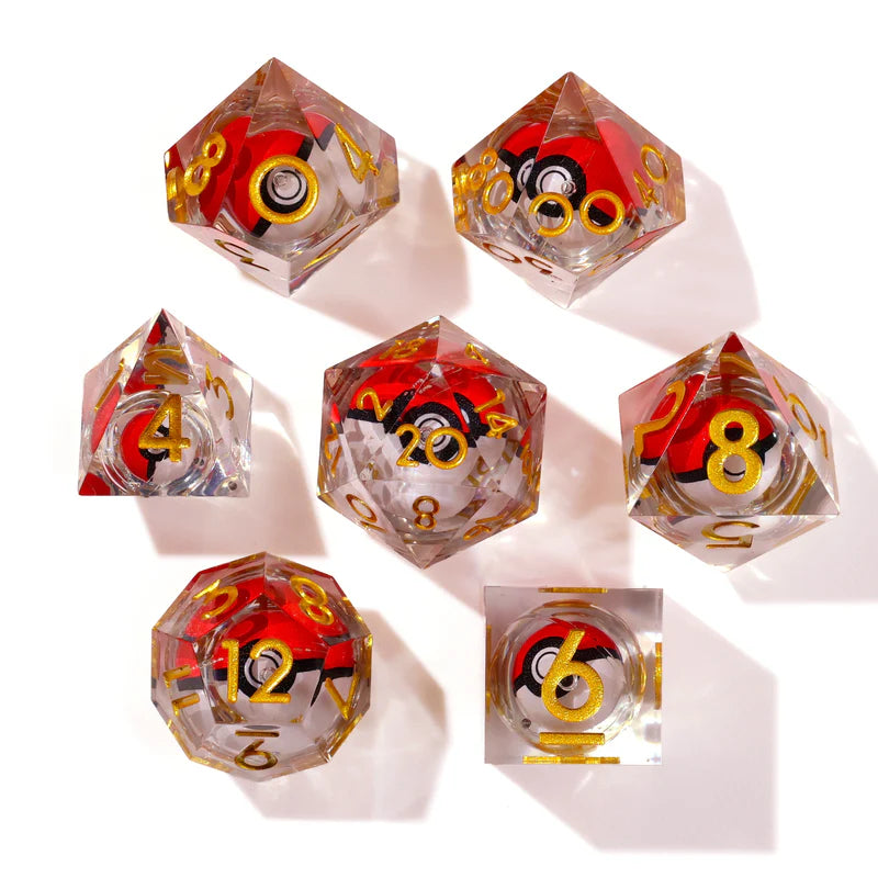 Baron of Dice: I Choose You! - Liquid Core 7 Piece Polyhedral RPG Dice Set
