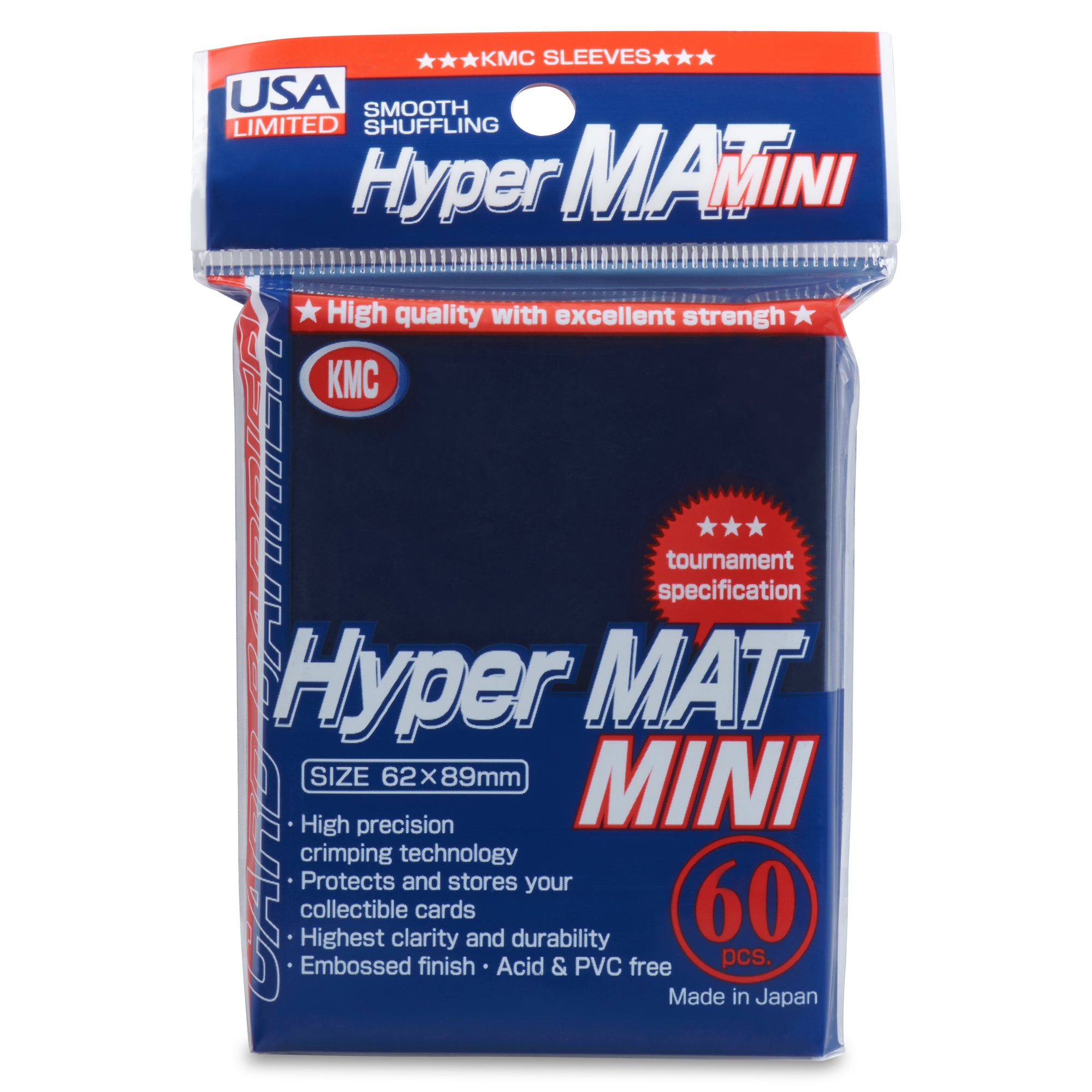 KMC Mini Hyper Mat Sleeves USA Pack Blue 60CT (Matte)