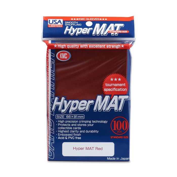 KMC: Red Hyper Matte 100ct Sleeves