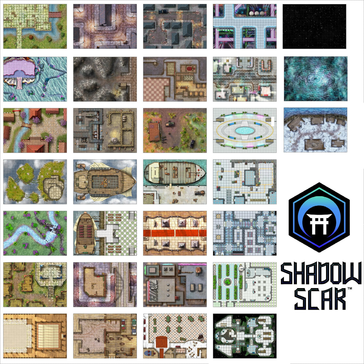 Giant Book of Shadow Scar Battle Mats