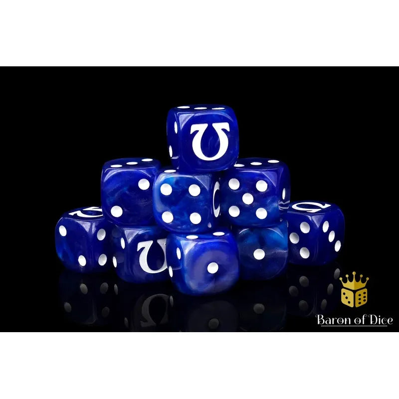 Baron of Dice: Omega White Round Wargaming D6 Set 25c