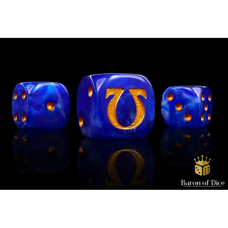 Baron of Dice: Omega Ancient Gold Round Wargaming D6 Set 25c