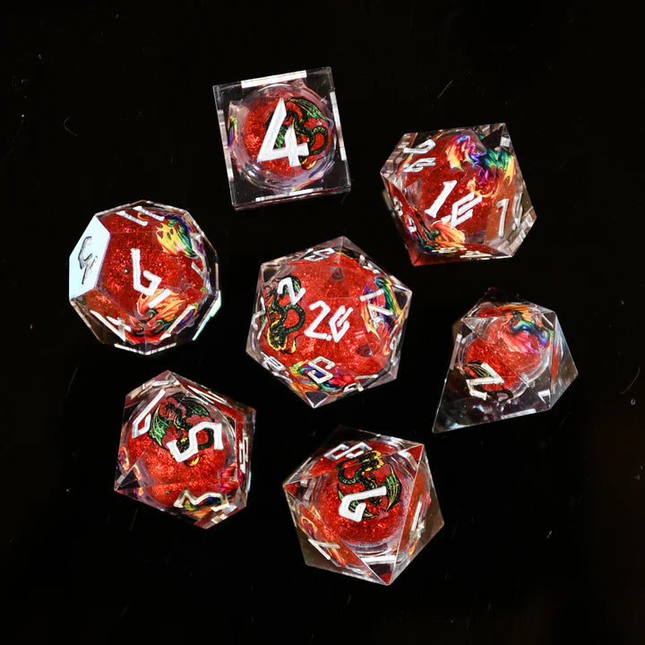 Rainbow Dragon - Liquid Core Dice (Set of 7)