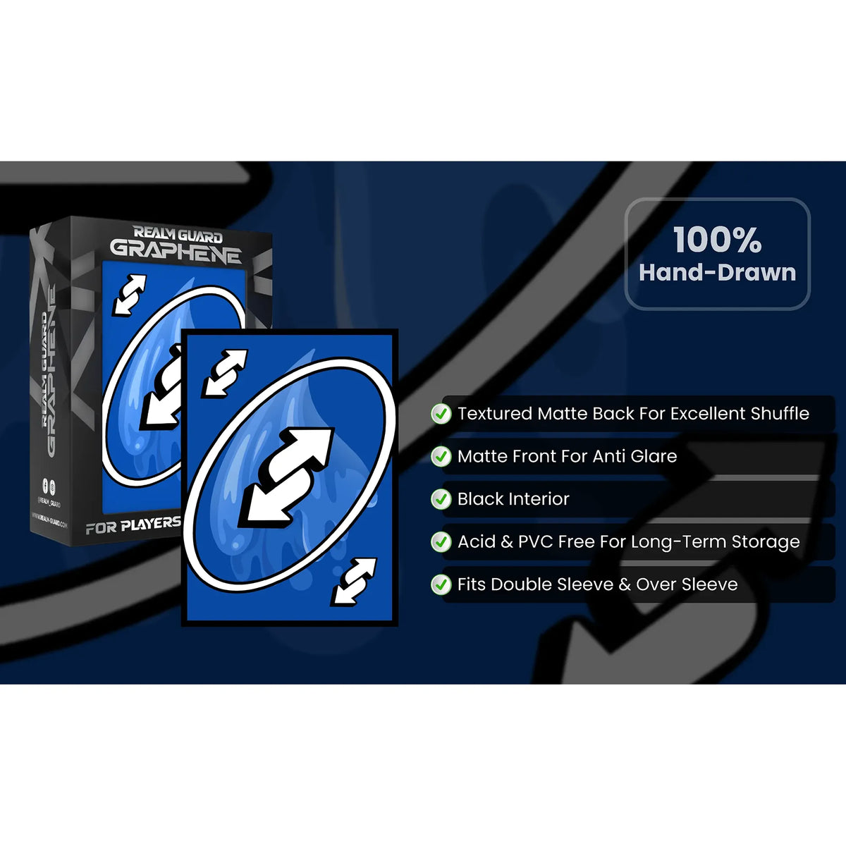 Realm Guard: Graphene Art Sleeves - Blue Reverse