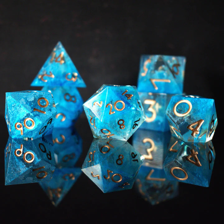 Misty Mountain - Shape of Water Sharp-Edged - 7-set Resin Dice