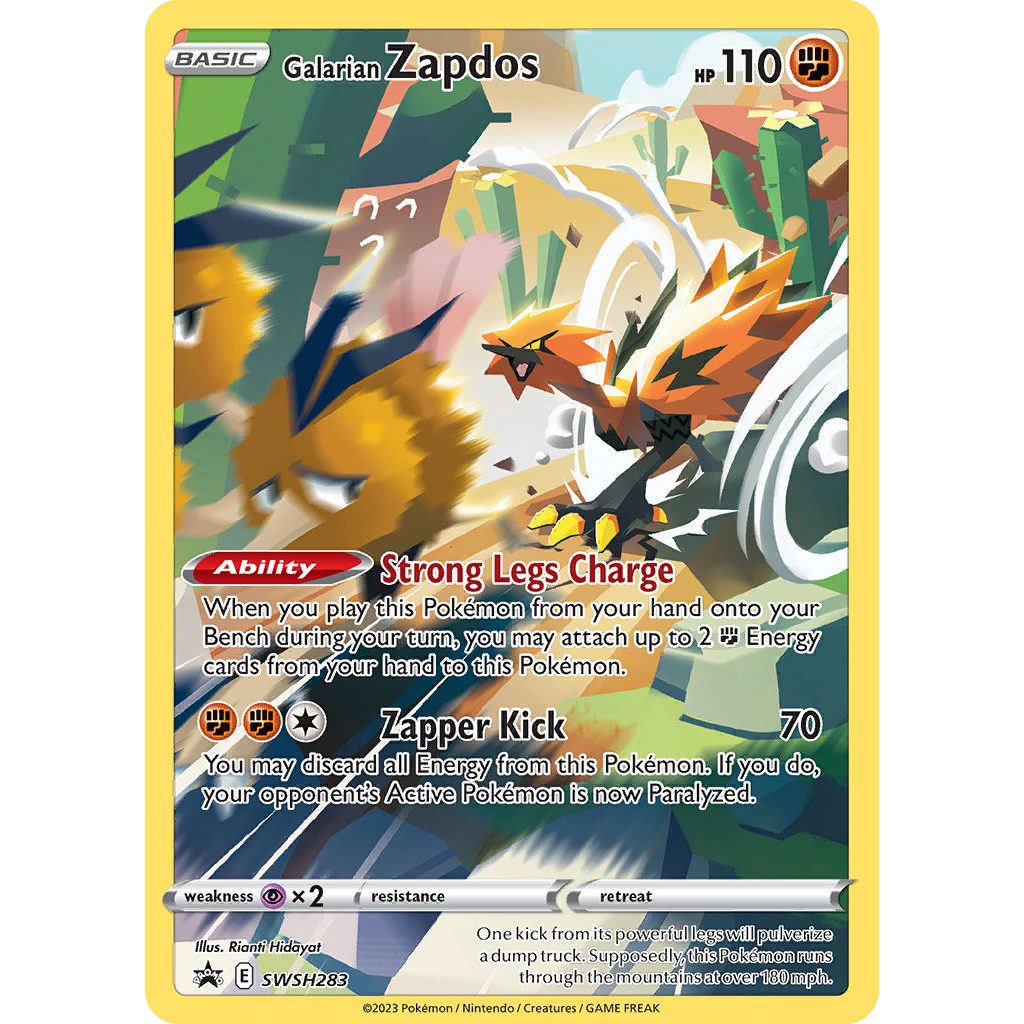 Galarian Zapdos SWSH283/307 - SWSH Black Star Promos Holofoil