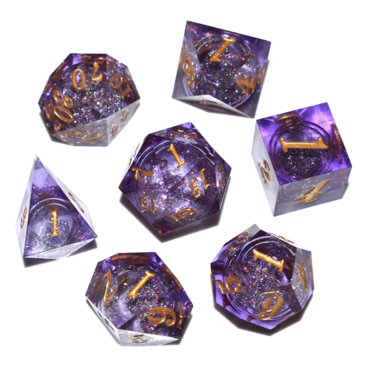 QuickSand Purple Gem Stone Dice Set