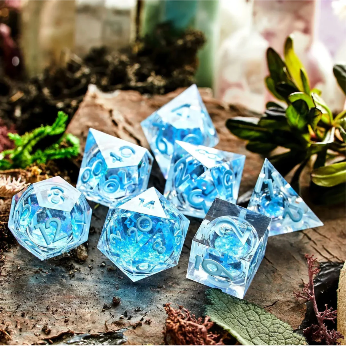Moonwater 7-Piece Liquid Core Dice Set