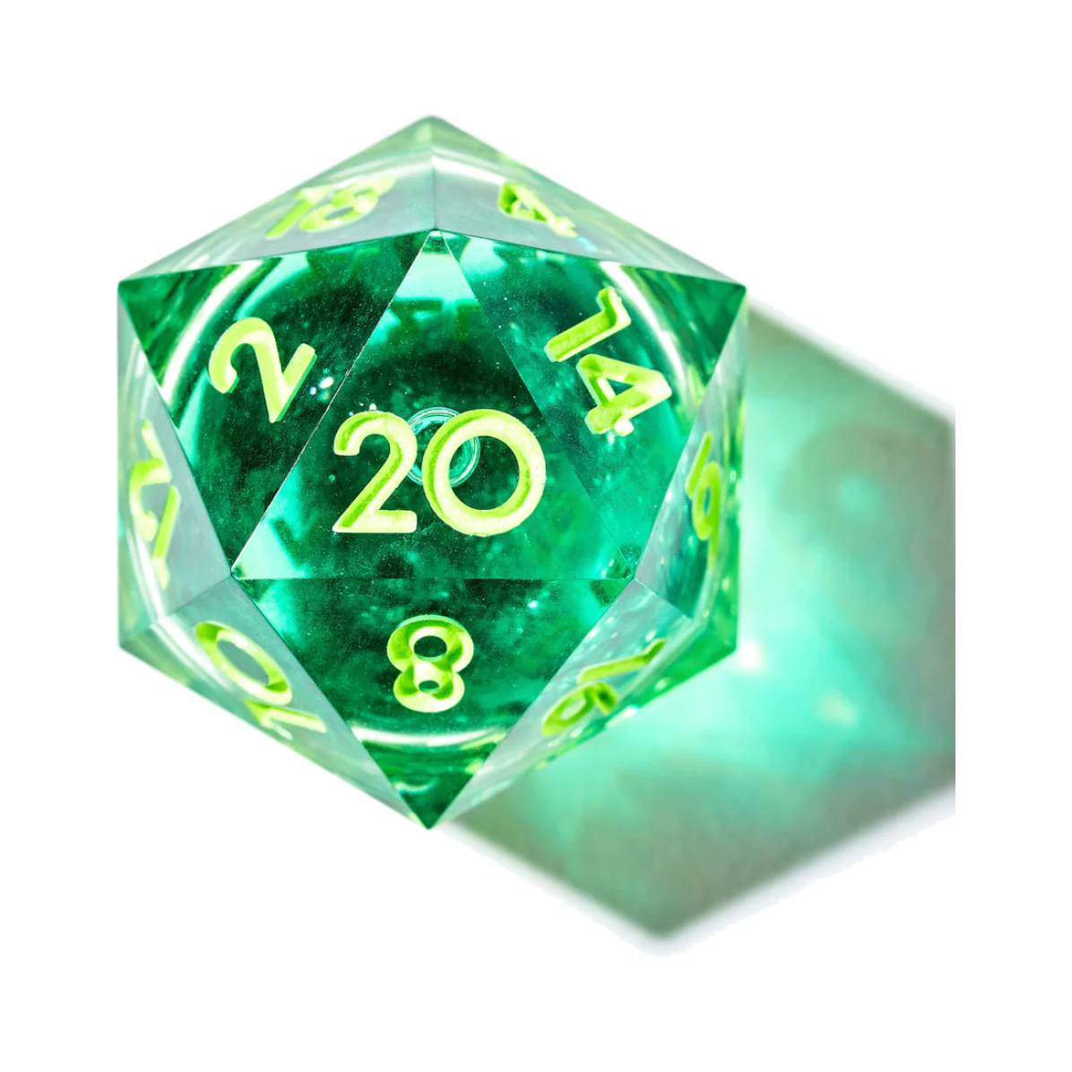 Green Gamer Juice 7-Piece Liquid Core Dice Set