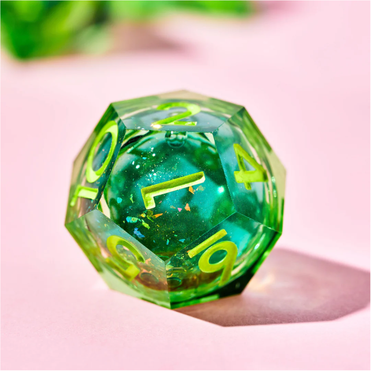 Green Gamer Juice 7-Piece Liquid Core Dice Set