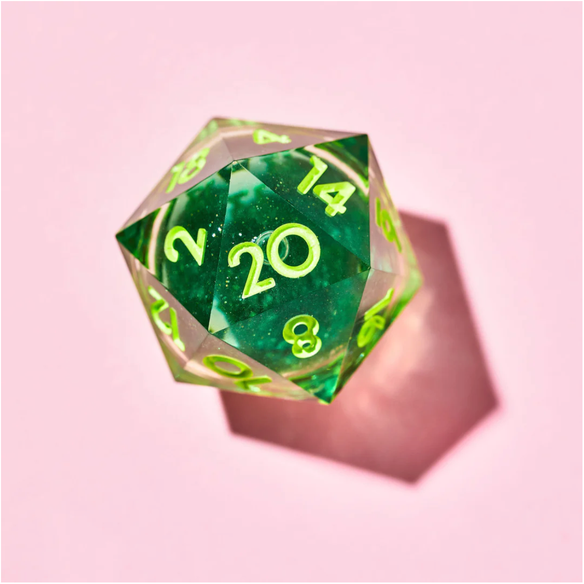 Green Gamer Juice 7-Piece Liquid Core Dice Set