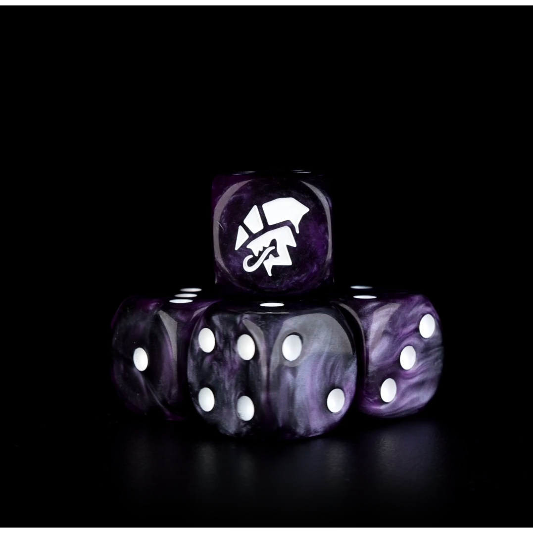 Baron of Dice: Alien Purple/White Round Wargaming D6 Set 25ct